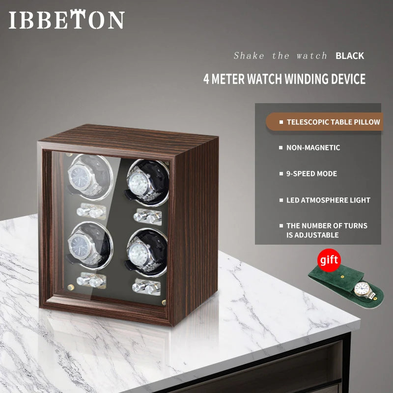 Remontoir Montre Automatique Bois - 4 Montres